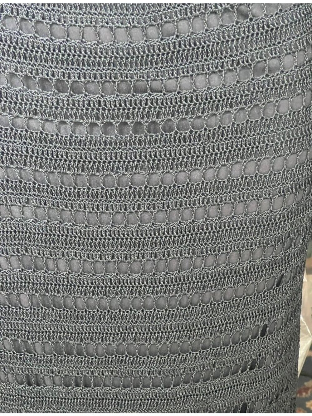 Chicos Maxi Skirt Size 2 Black Crocheted Lace Lined Design 41.5" Length Boho - Picture 11 of 11